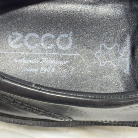 Ecco Men’s Shoes Black Leather Laced Oxfords Size 10 - Picture 8 of 11